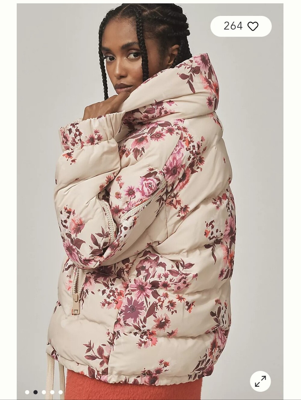 NWOT ANTHROPOLOGIE OOF WEAR FLORAL PUFFER COAT Xsmall - Picture 5 of 9